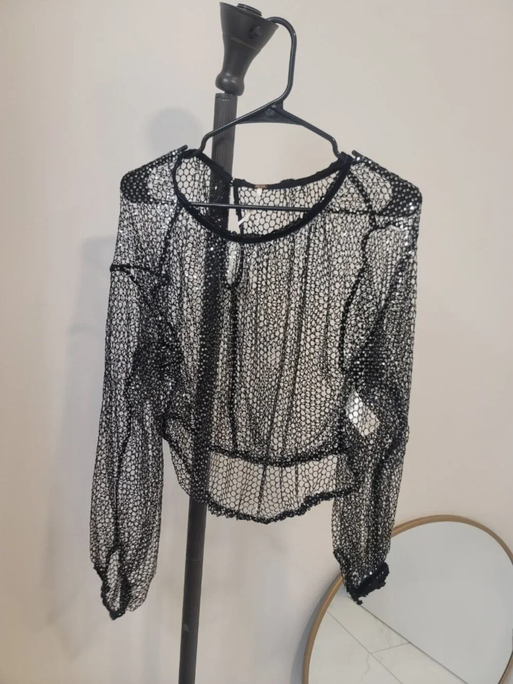 FREE PEOPLE Sparks Fly Top Black Size Small New NWT
